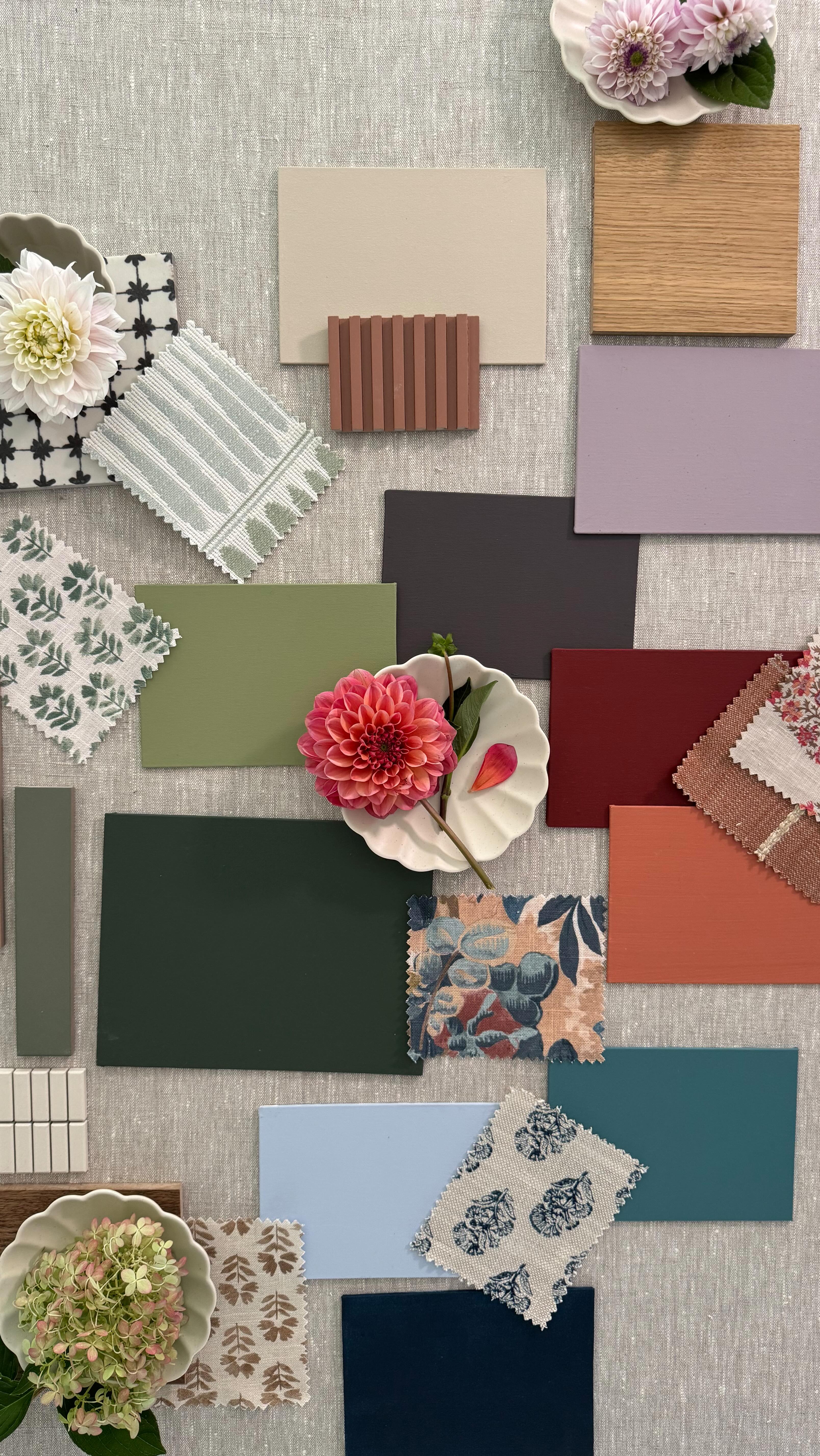 Instagram post by @samanthapynn for Home Hardware. Caption reads: Building a moodboard is key to figuring out your....