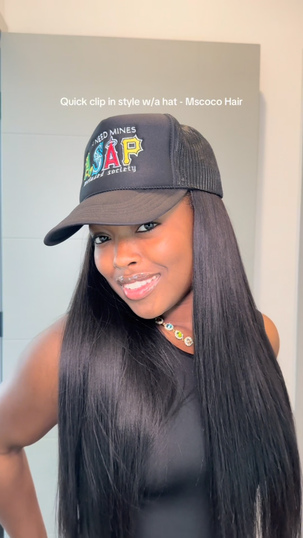 Instagram post by @_ktatyanna for Mscoco Hair. Caption reads: Was wearing a curly half wig for a few days and....