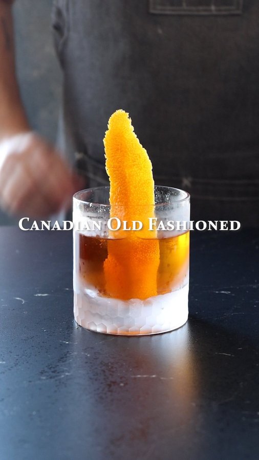 Instagram post by @moodycocktails for Pendleton Whisky. Caption reads: CANADIAN OLD FASHIONED 🇨🇦
1 Nice Pour....