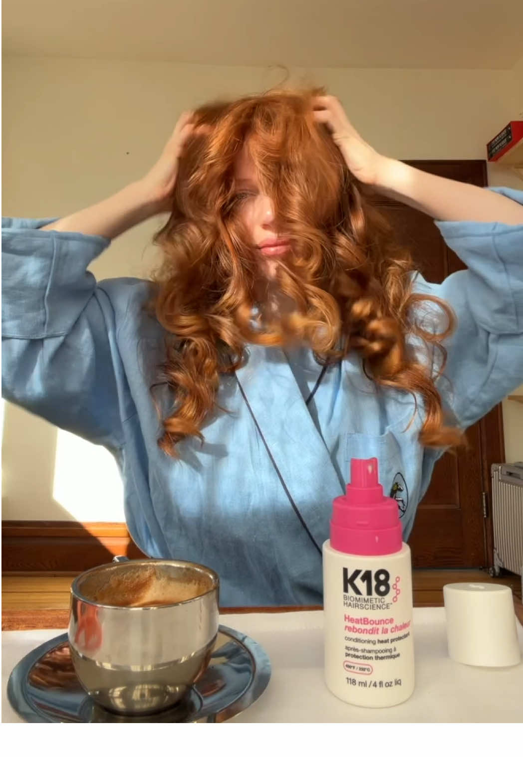 TikTok post by @levi_coralynn for K18 Hair. Caption reads: protect what's yours @K18 Hair @sephora....