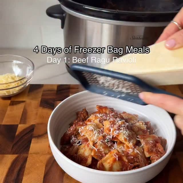 Instagram post by @joinequ for FoodSaver. Caption reads: [...] RAVIOLI 🍝🔥

We’ve teamed up with....