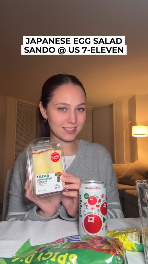 Instagram post by @nyfoodsharings for 7-Eleven. Caption reads: @7eleven dropped a Japanese egg salad sando in the....