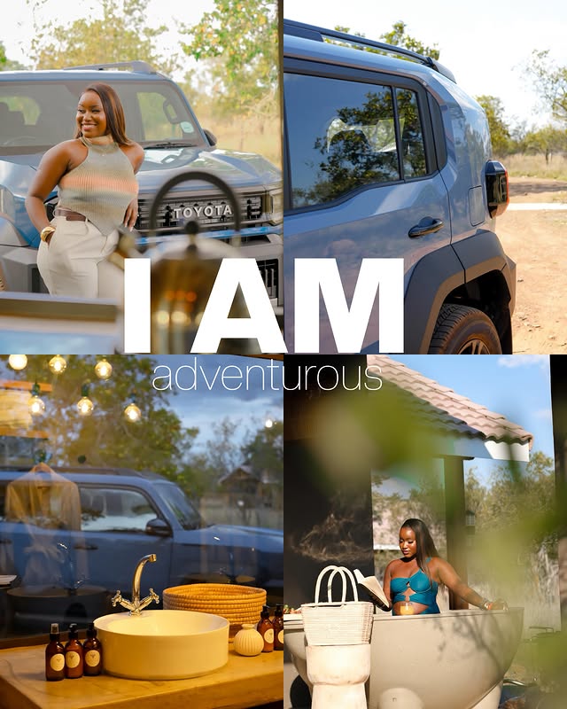 Instagram post by @lifewithpiwe for Toyota. Caption reads: [...] chance to explore Dinokeng in the new Toyota....