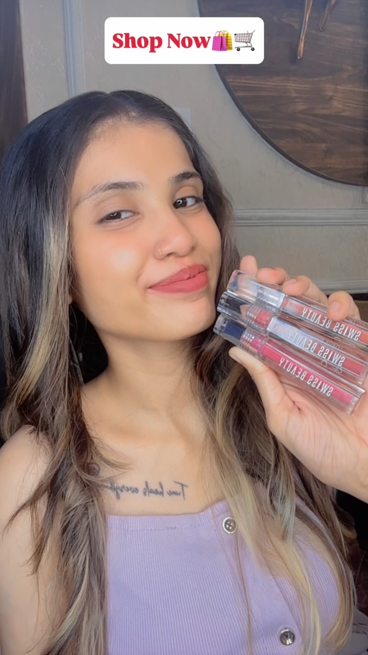 Instagram post by @tamanna.sharma4401 for Swiss Beauty Cosmetic. Caption reads: Matte made in heaven
Swiss Beauty brings
you....