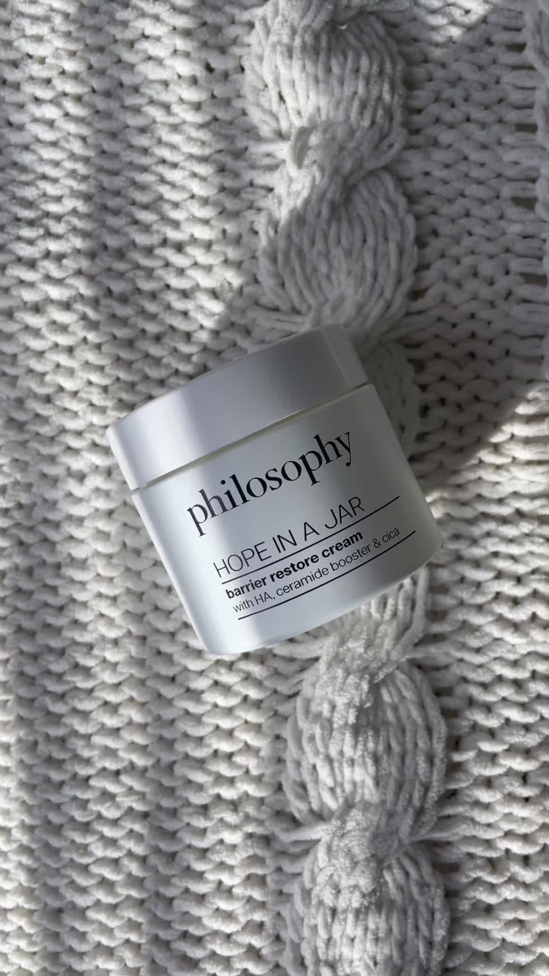 TikTok post by @haleyyypaul for philosophy. Caption reads: new skincare alert 🤍 @philosophy Hope In A Jar....