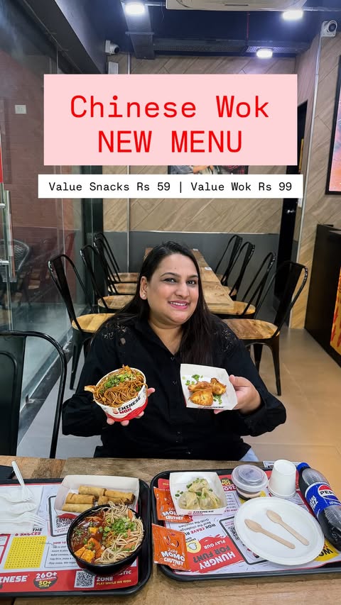 Instagram post by @letsexploretogether_jaipurr for Chinese Wok. Caption reads: #ad 🥢❤️ Chinese bole toh Chinese Wok! Craving....
