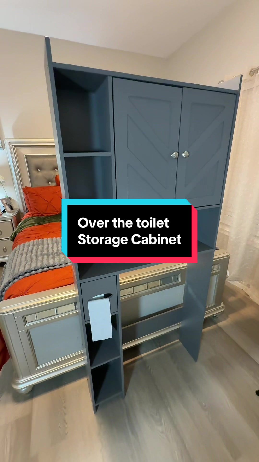 TikTok post by @curvywithclass for Walsunny. Caption reads: ✨Small bathroom? No problem!✨ This over-the-toilet....