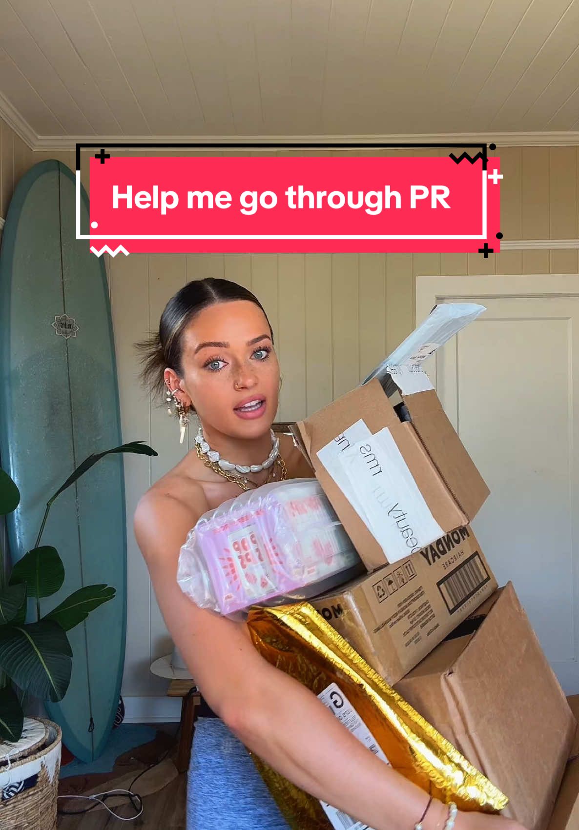 TikTok post by @k.wamp for Alani Nutrition. Caption reads: PR haul time 👀 all of the brands mentioned:....