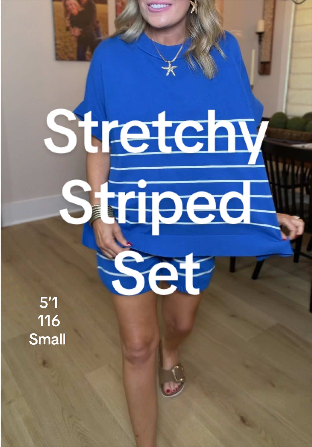 TikTok post by @brittanydoz for Fisace Shop. Caption reads: Stretchy, classy and comfy this two piece set....