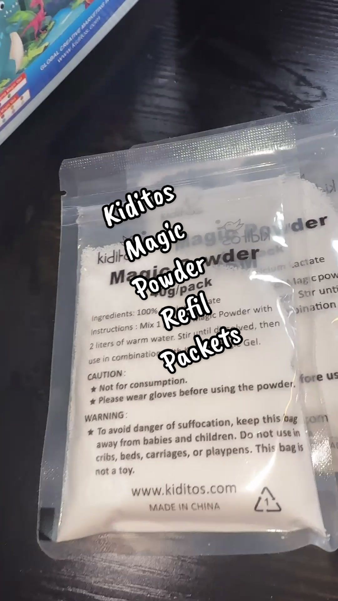 TikTok post by @thatnaynaygirl for Kiditos. Caption reads: #kiditos #magicpowder #magicwaterelfkit @Kiditos.