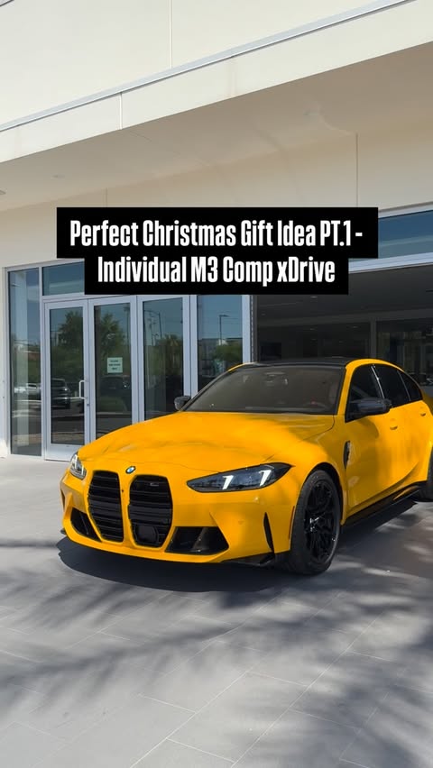 Instagram post by @justinsbmws for BMW USA. Caption reads: Send this to someone who should get you an M3 as....