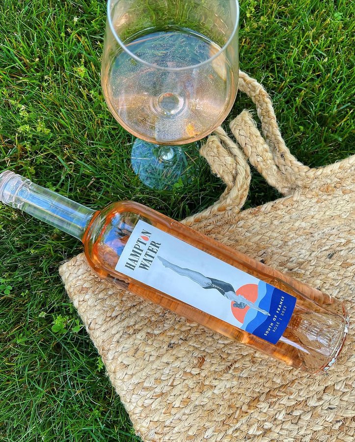 Instagram post by @foodies.on.a.roll for Hampton Water Wine. Caption reads: 🍷 Happy #nationalroséday today we are sipping on....
