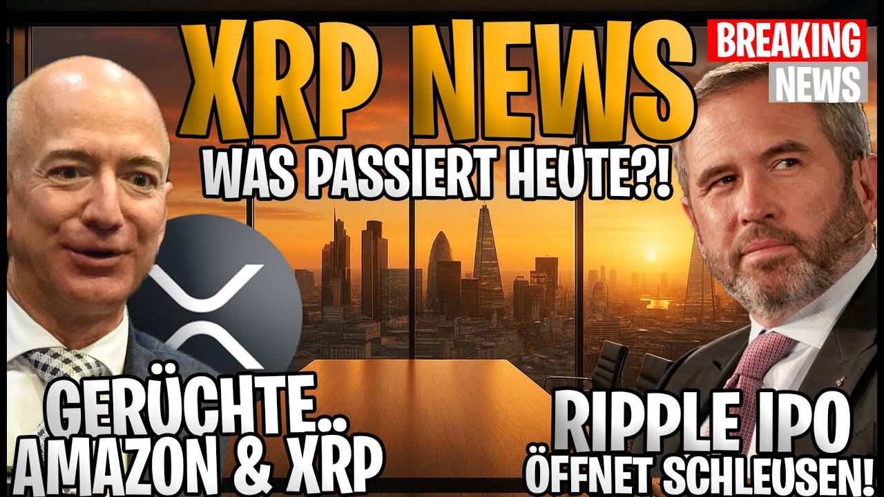 YouTube post by @xrpdeutschland for Ledger. Caption reads: Was passiert HEUTE 💥 XRP NEWS 💥 Amazon & XRP....