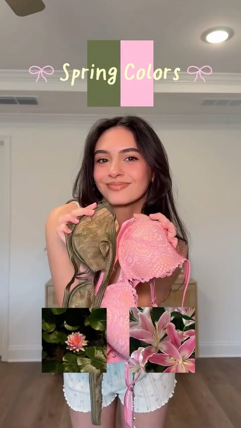 Instagram post by @cathygomez for UCA Lingerie. Caption reads: spring color combo 🌷 @ucalingerieofficial....