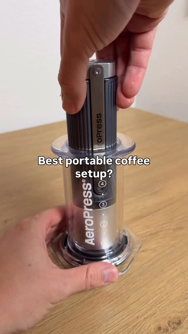 Instagram post by @ryantagcoffee for AeroPress. Caption reads: The new aeropress grinder  #aeropresspartner....