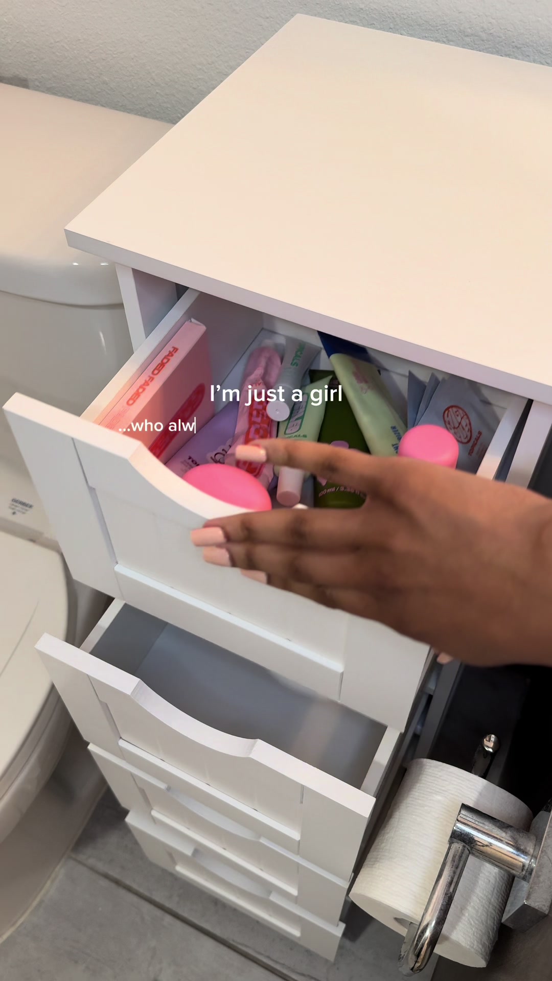 TikTok post by @alishafloryn for Wayfair. Caption reads: I’m just a girl… with a lot of things 😅 I was....