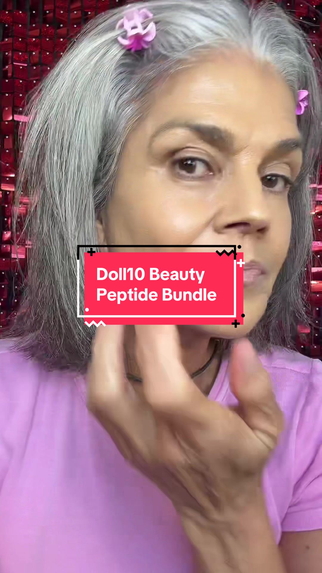 TikTok post by @ceoofcougartown for Doll 10 Beauty. Caption reads: [...] #womenover60 #makeupformatureskin....