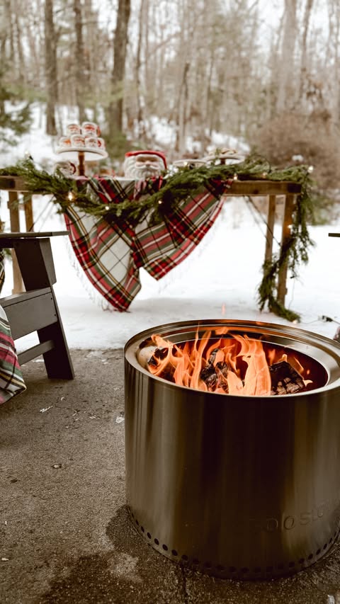 Instagram post by @our.cozy.little.home for solostove. Caption reads: Give me a snow day any day! ❄️❄️❄️

Especially....