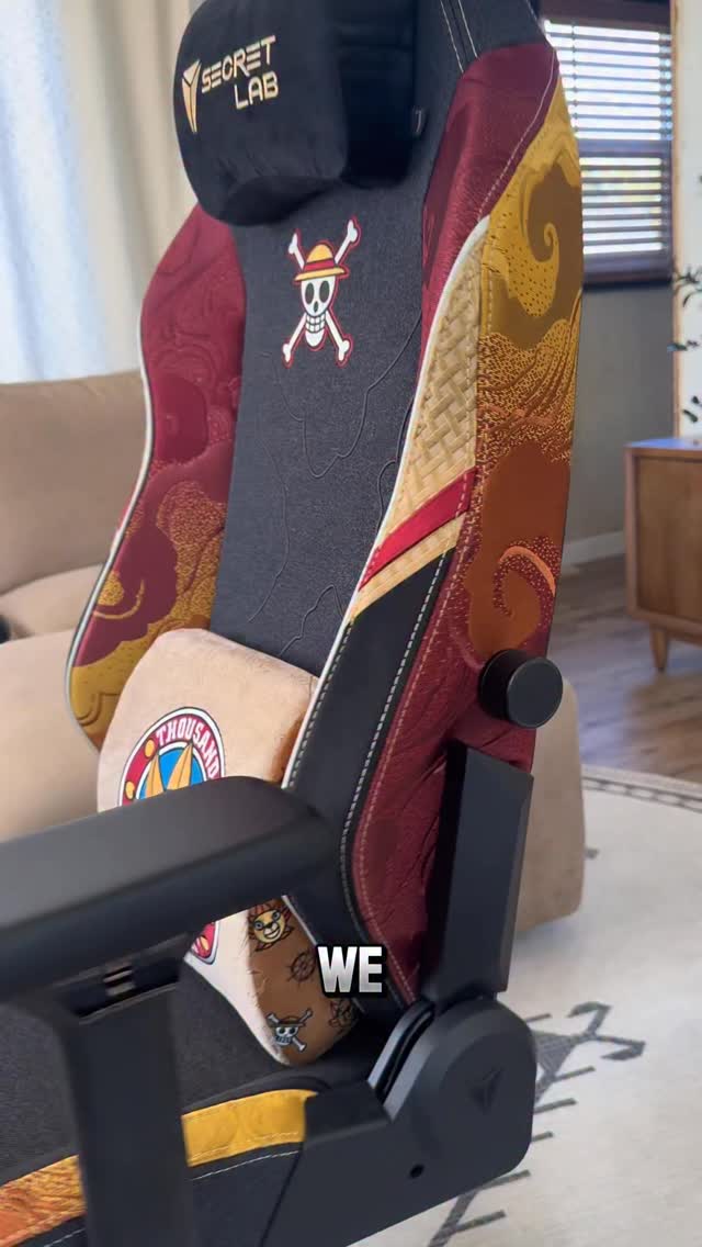 Instagram post by @calebxswag for Secretlab. Caption reads: Secretlab (@secretlab) x One Piece has arrived....