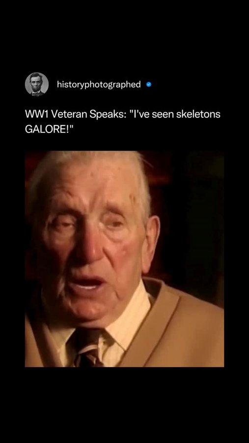 Instagram post by @historyphotographed for ITV. Caption reads: British WWI veteran Ted Francis (1896-1996)....