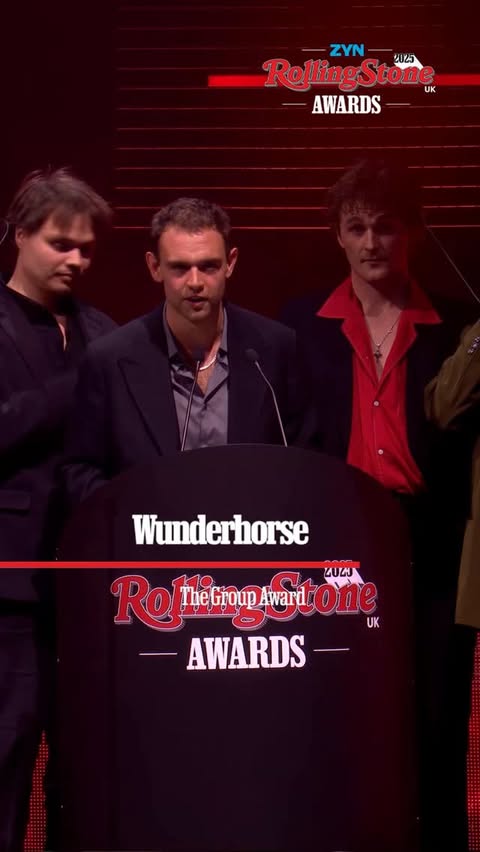 Instagram post by @wunderhorse_ for Rolling Stone. Caption reads: Watch @wunderhorse pick up The Group Award at this....