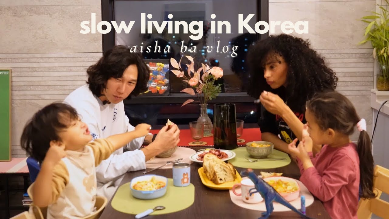 YouTube post by @AishaBa for Wishtrend. Caption reads: Slow Living in Korea | 3 Days of Sourdough Baking,....