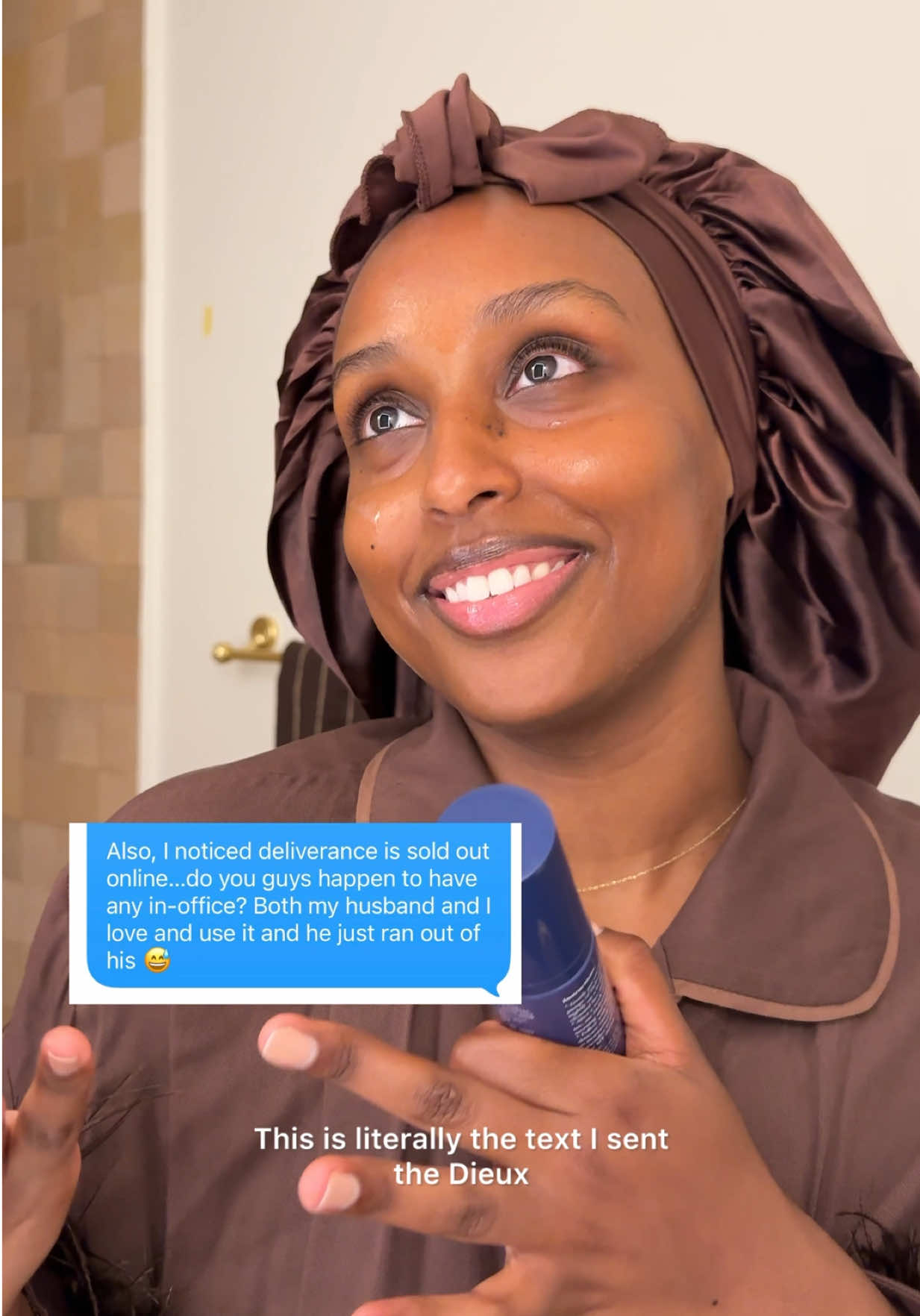 TikTok post by @ayshaharun for Dieux. Caption reads: I run through this serum like WATER 💦 @dieux....
