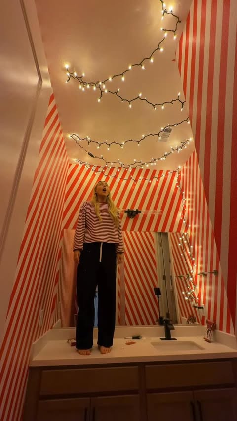 Instagram post by @serenaneel for Michaels Stores. Caption reads: @michaelsstores ‘sleighed’ 🛷🎅🏻 !!!! decorating....