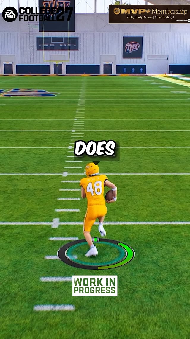 Instagram post by @akaelectrotv_ for Electronic Arts. Caption reads: Does SPEED Matter in CFB 27? MVP+ Membership HERE....