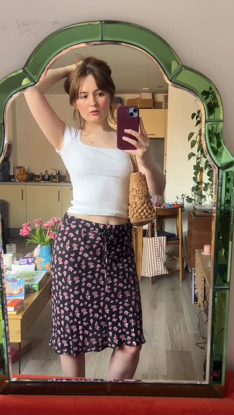 Instagram post by @alexgregoryyyy for Rouje. Caption reads: La Flâneuse 🌸 here’s how I’m styling @rouje new....