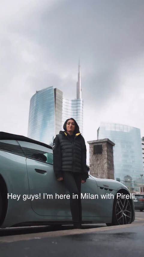 Instagram post by @christinaroki for Pirelli. Caption reads: @pirelliusa took me from the streets of Milan to....