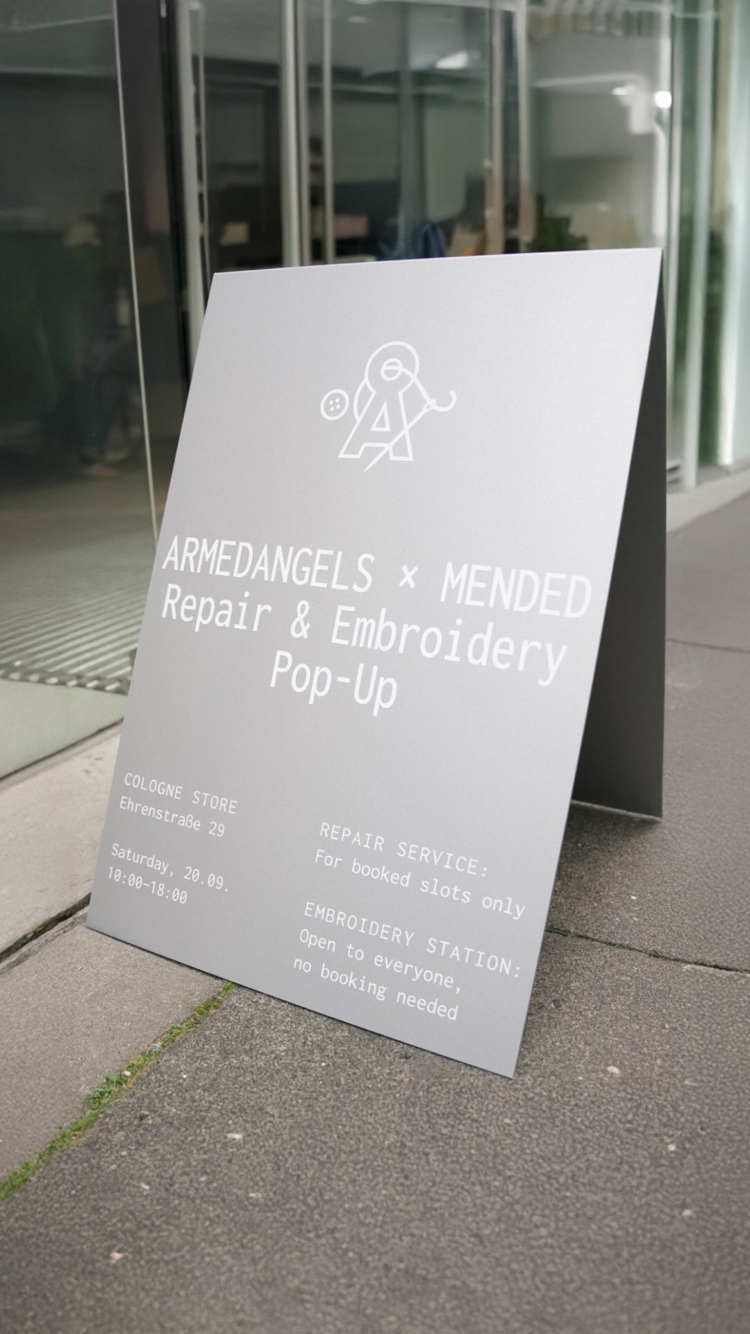 Instagram post by @agnes_fox for ARMEDANGELS. Caption reads: Last weekend we joined forces with @mended.eu for....