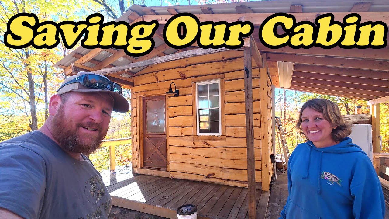 YouTube post by @OffgridwithJayandJen for Beyond Paint. Caption reads: Before It’s Ruined – Sealing the Wood Siding on....