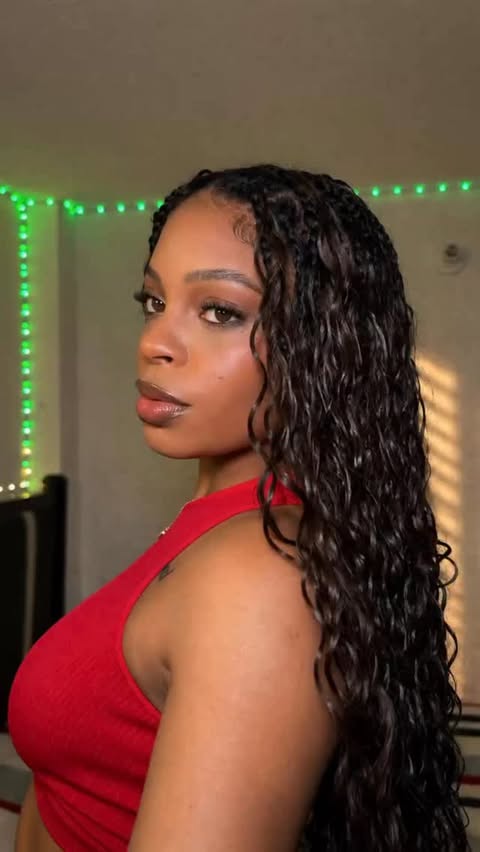 Instagram post by @mulata_yerik_ for QVR Hair. Caption reads: QVR Hair Crochet Hair Water Wave Link 🔗 in my....