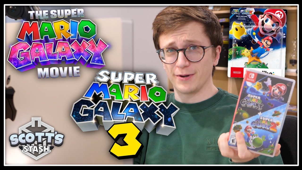 YouTube post by @ScottsStash for Storyblocks. Caption reads: Whole Lotta Mario Galaxy Stuff Lately, Eh?.