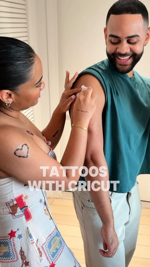 Instagram post by @eddaniel_ for Cricut. Caption reads: Tattoos? Using a @cricut machine?! Yuppp! 🙂‍↕️....