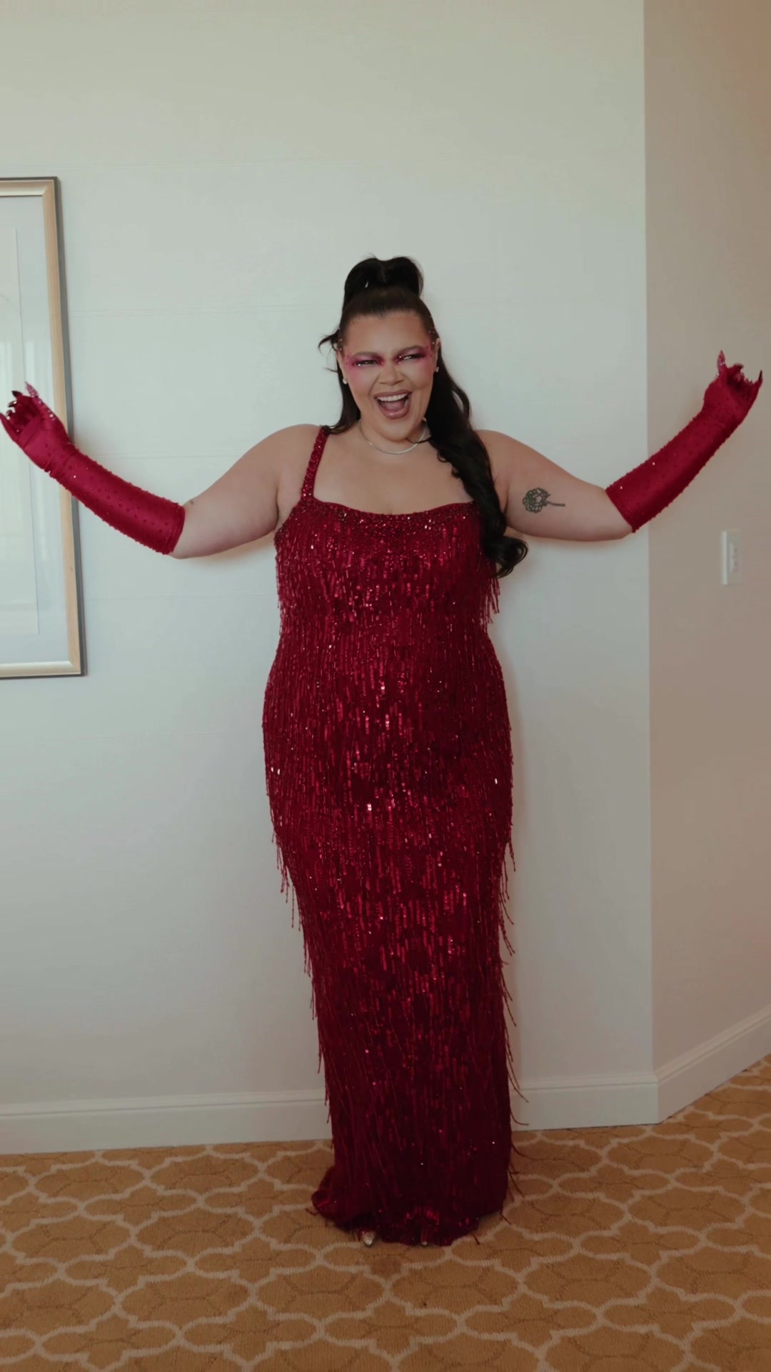 TikTok post by @tiffbaira for Hilton. Caption reads: [...] most iconic weekend at the Grammys with....