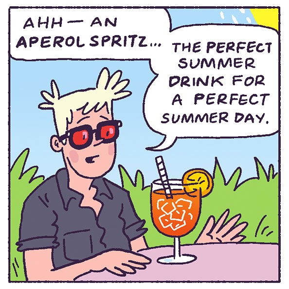 Instagram post by @lukeymcgarry for Aperol Spritz. Caption reads: It’s not technically summer, but a very hot....