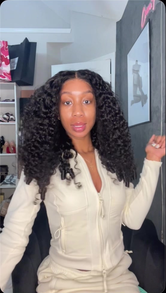 TikTok post by @crownmecutie for OQHAIR. Caption reads: @OQHAIR Black Friday Sale NOW! 13x6 LACE FRONT....