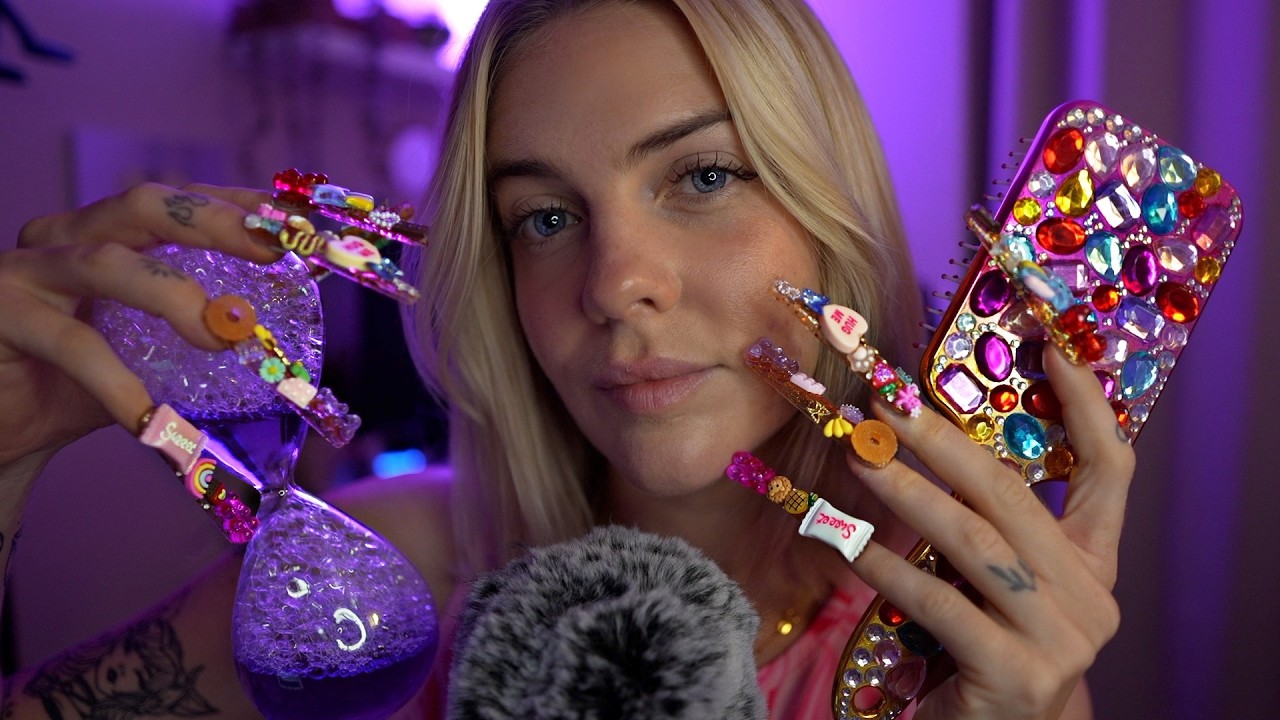 YouTube post by @ASMRSerena for Melvita. Caption reads: ASMR | je te donne des frissons avec des ongles....