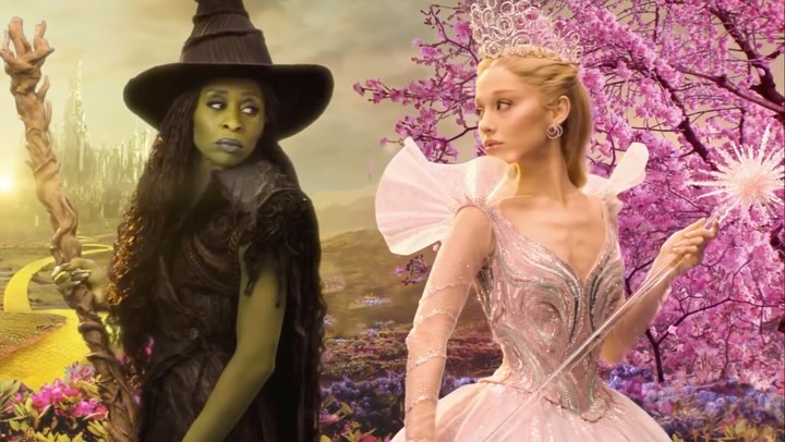 Instagram post by @arianagrande for Universal Pictures. Caption reads: Wicked: For Good Final Trailer Wednesday ✨.