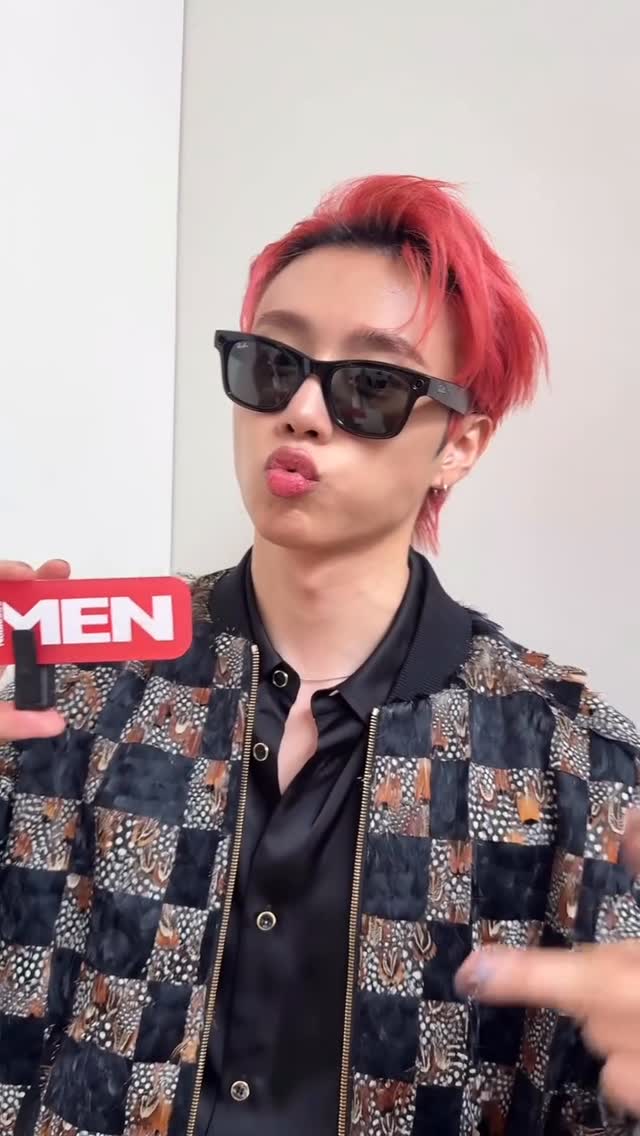 Instagram post by @kswoowu for AMIRI. Caption reads: 🦝 📸250626 SUNWOO x AmiriSS26 아미리 26SS 파리 맨즈 컬렉션....