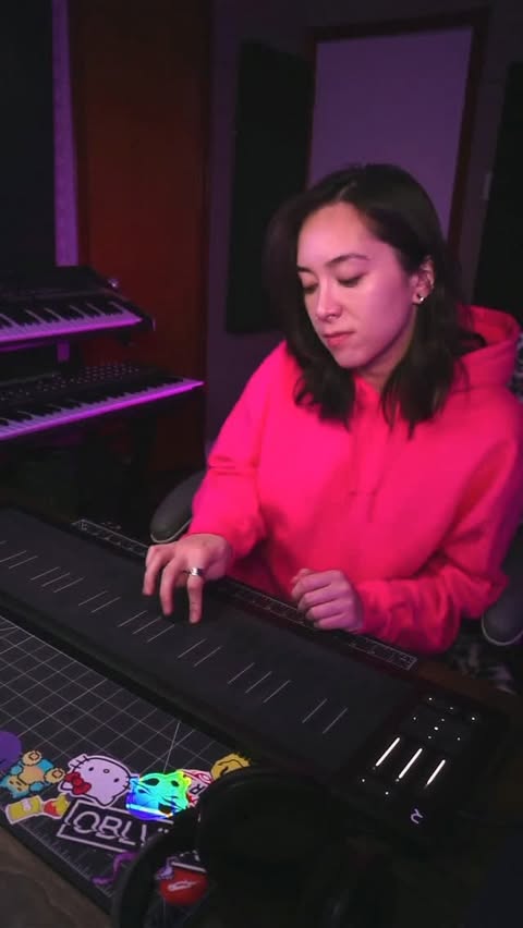 Instagram post by @oblvyn for Roli. Caption reads: Gliding through the sine waves....