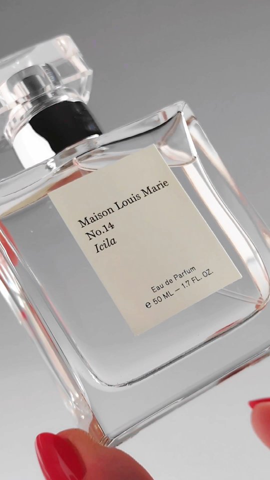 Instagram post by @aimfortheglow for Maison Louis Marie. Caption reads: that's right... @maisonlouismarie No.14 Icila, a....