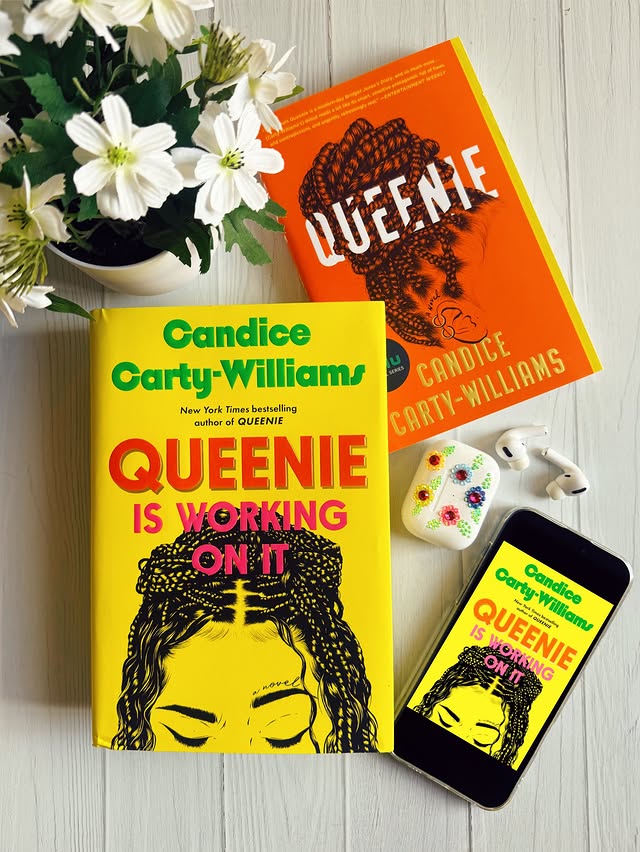 Instagram post by @aneedleinmybookstack for Simon & Schuster. Caption reads: What I’m Reading Wednesday 𝗤𝘂𝗲𝗲𝗻𝗶𝗲 𝗜𝘀....