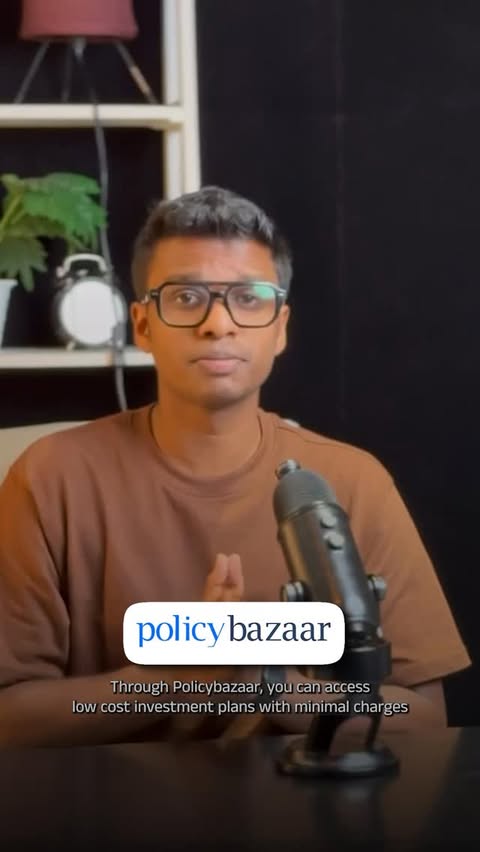 Instagram post by @ganga_milliondots for Policybazaar. Caption reads: Link in Bio . . #investment #finance #investing.
