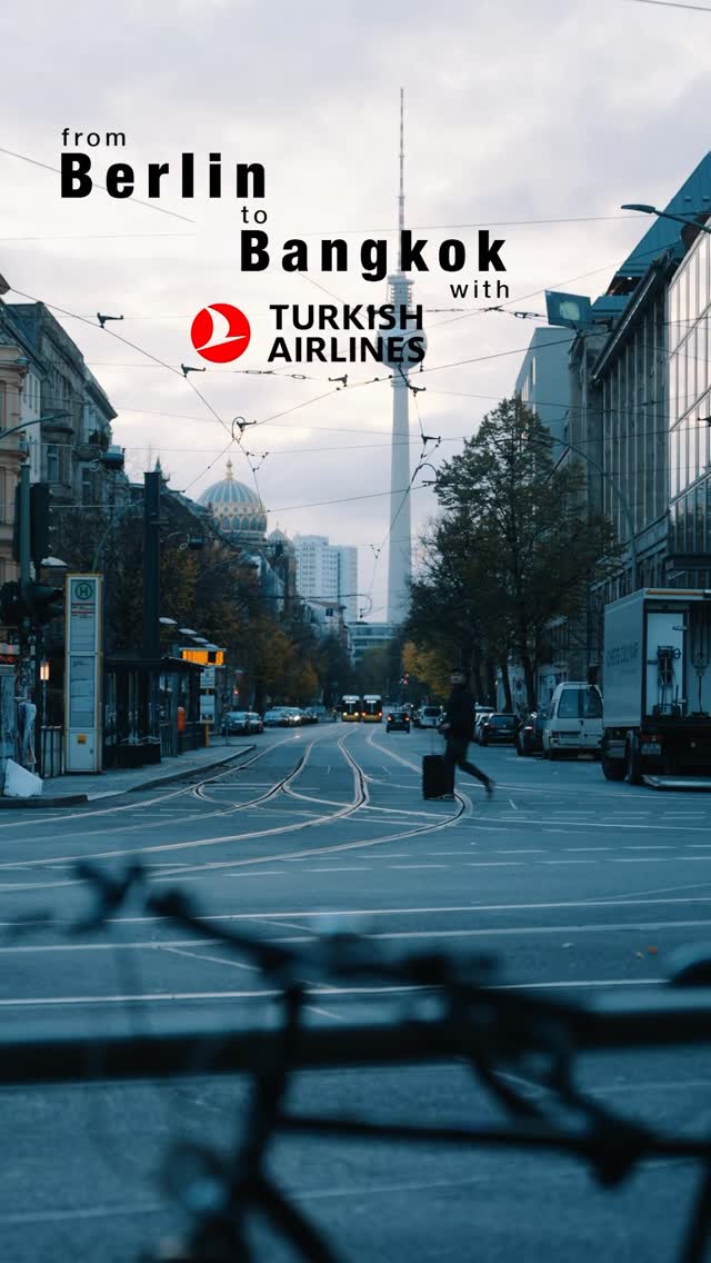 Instagram post by @thomas_k for Turkish Airlines. Caption reads: Berlin to Bangkok with @turkishairlines Business....