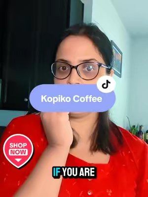 TikTok post by @mama_poudel for Kopiko USA. Caption reads: Real Coffee, Anytime Anywhere! @Kopiko US....