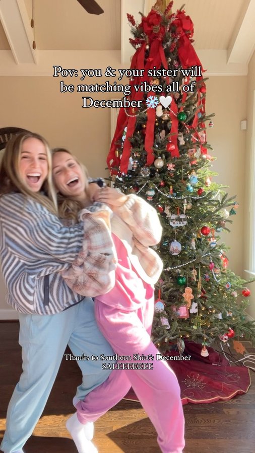 Instagram post by @katieboff_ for Southern Shirt. Caption reads: AD | Heidi and I had to hop on @southernshirt HUGE....