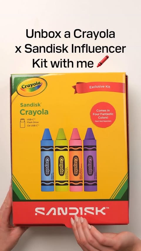 Instagram post by @sandisk for Crayola. Caption reads: 🖍️ GIVEAWAY 🖍️ We’re giving away one @Crayola x....